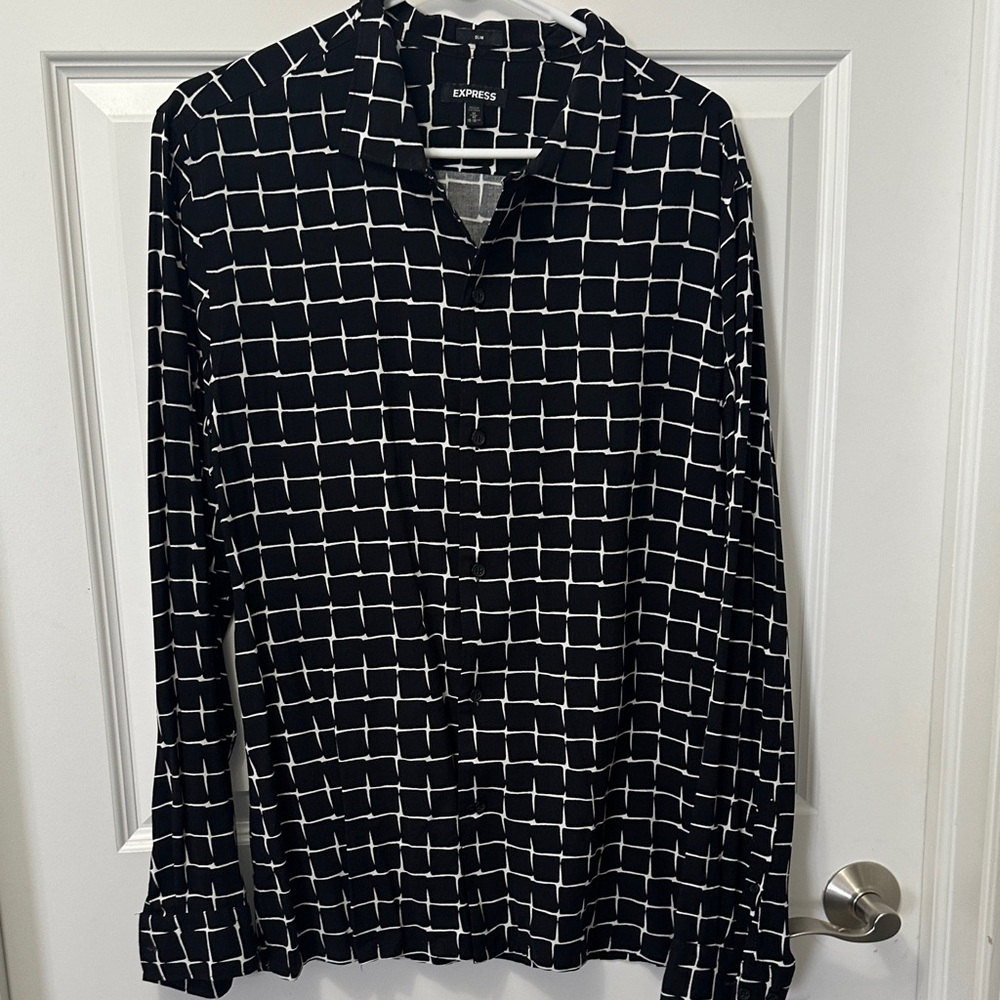 Express Monochrome Grid Pattern Shirt